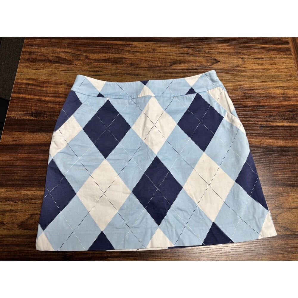 LoudMouth Golf Skort Skirt Womens Size 6 Blue White Argyle Active